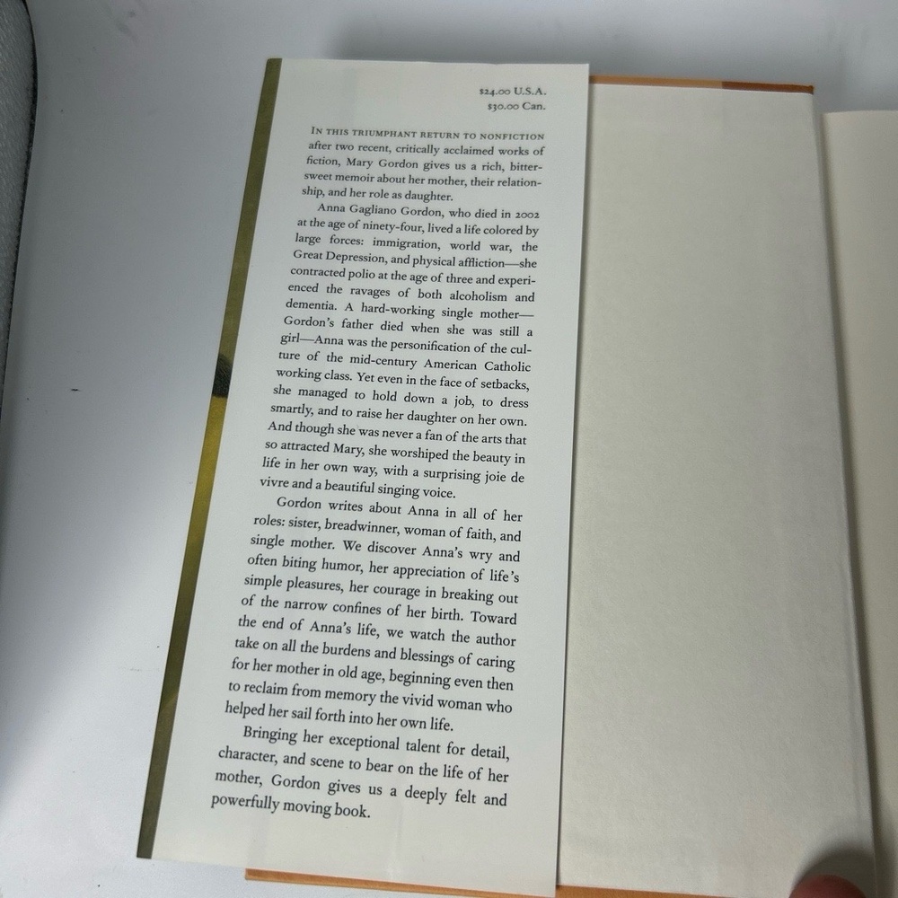 Anchor Circling My Mother Memoir Mary Gordon Paperback Biographical Reflective - Picture 4 of 4